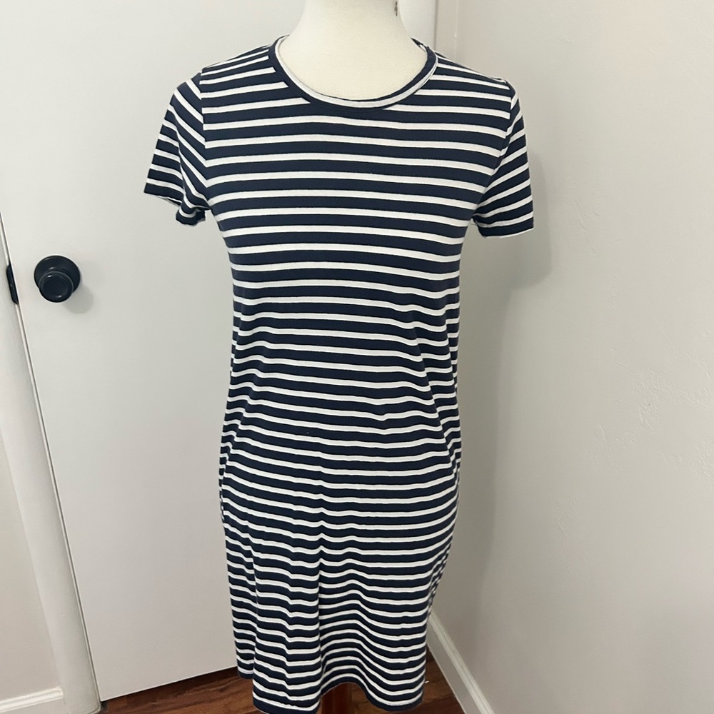 J. Crew Blue and White Sheath Mini Dress